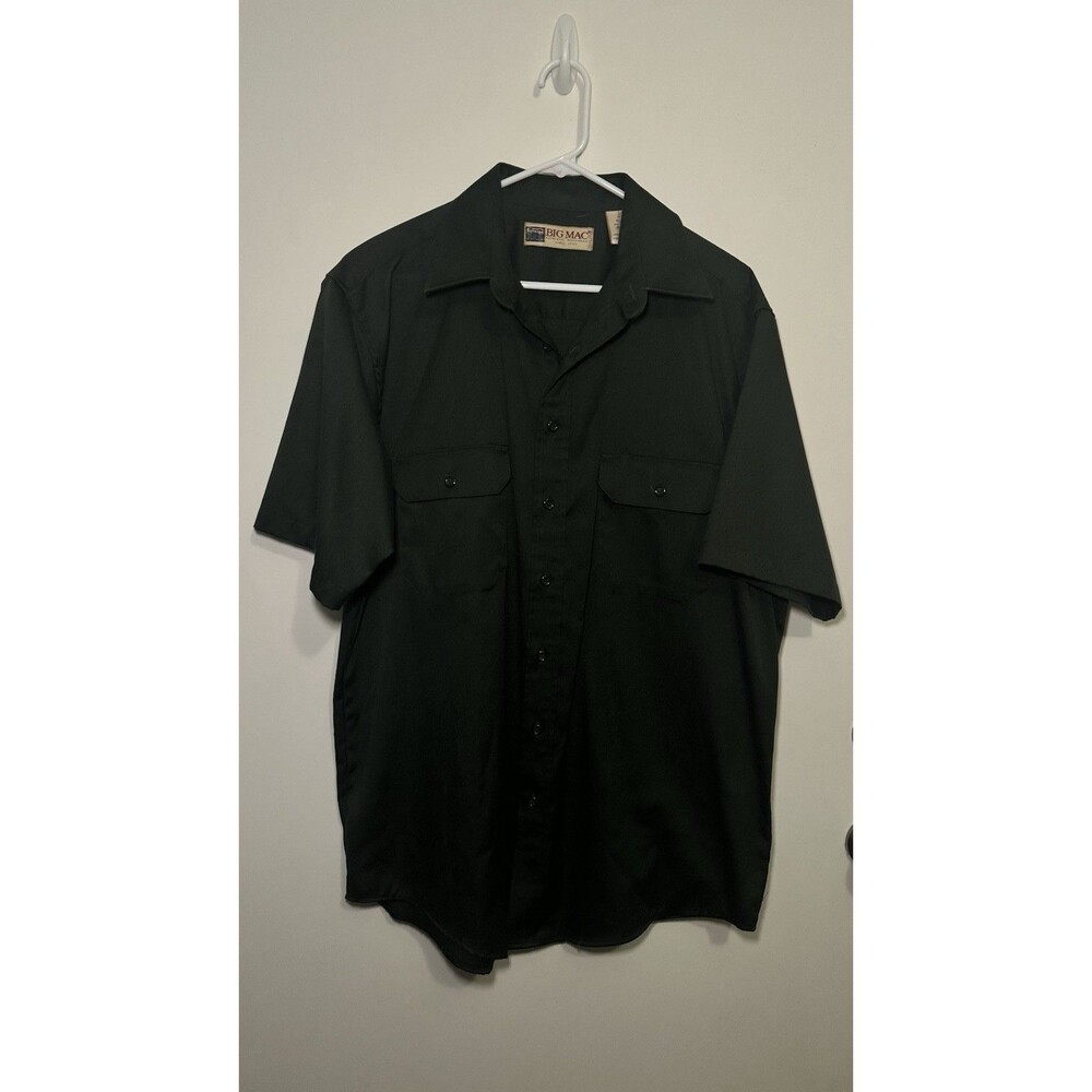 Vintage JCPenney BIG MAC Work Shirt General Wear Men's Dark Green Shirt L Tall